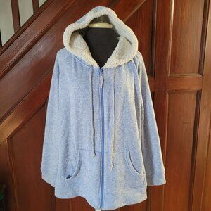 Made For Life Womens 1x Blue Sherpa-Lined Hoodie